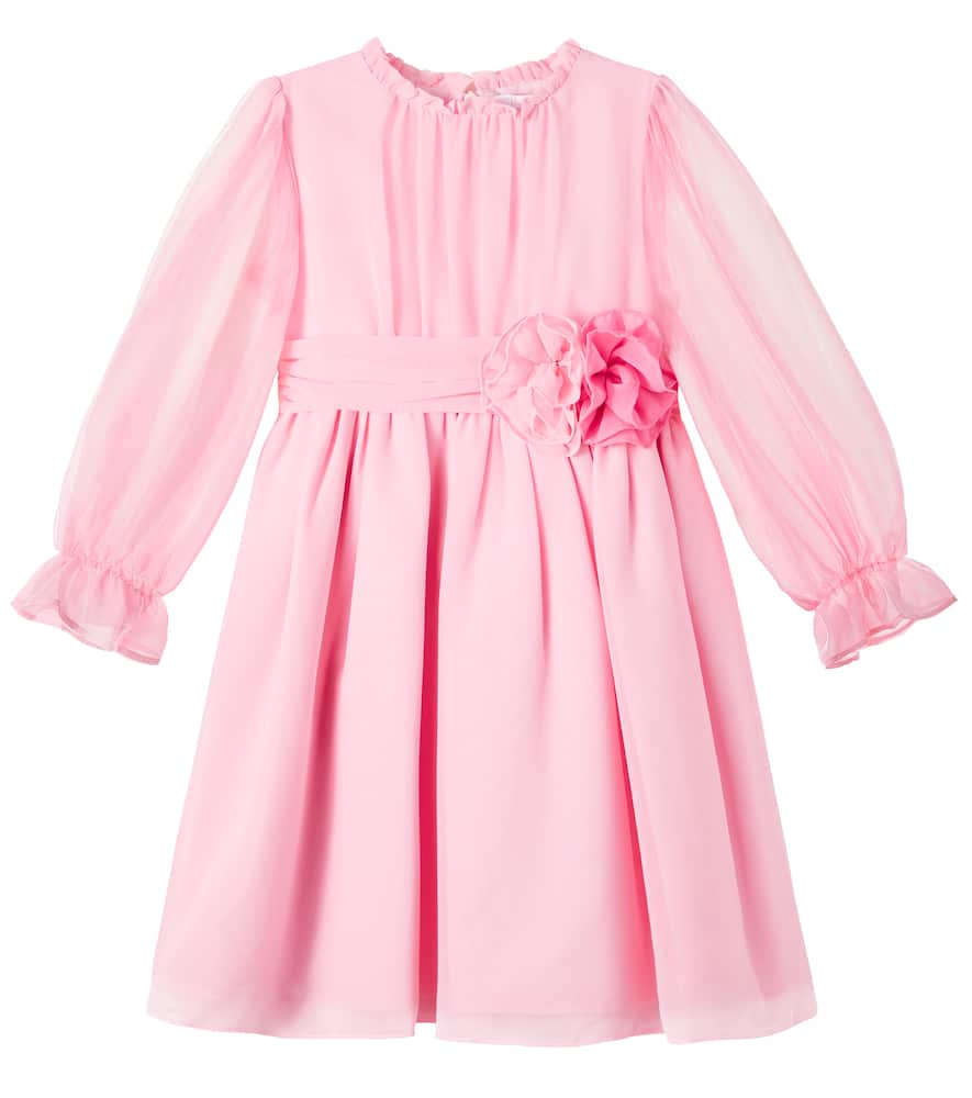 Patachou Floral-appliqué Dress In Pink