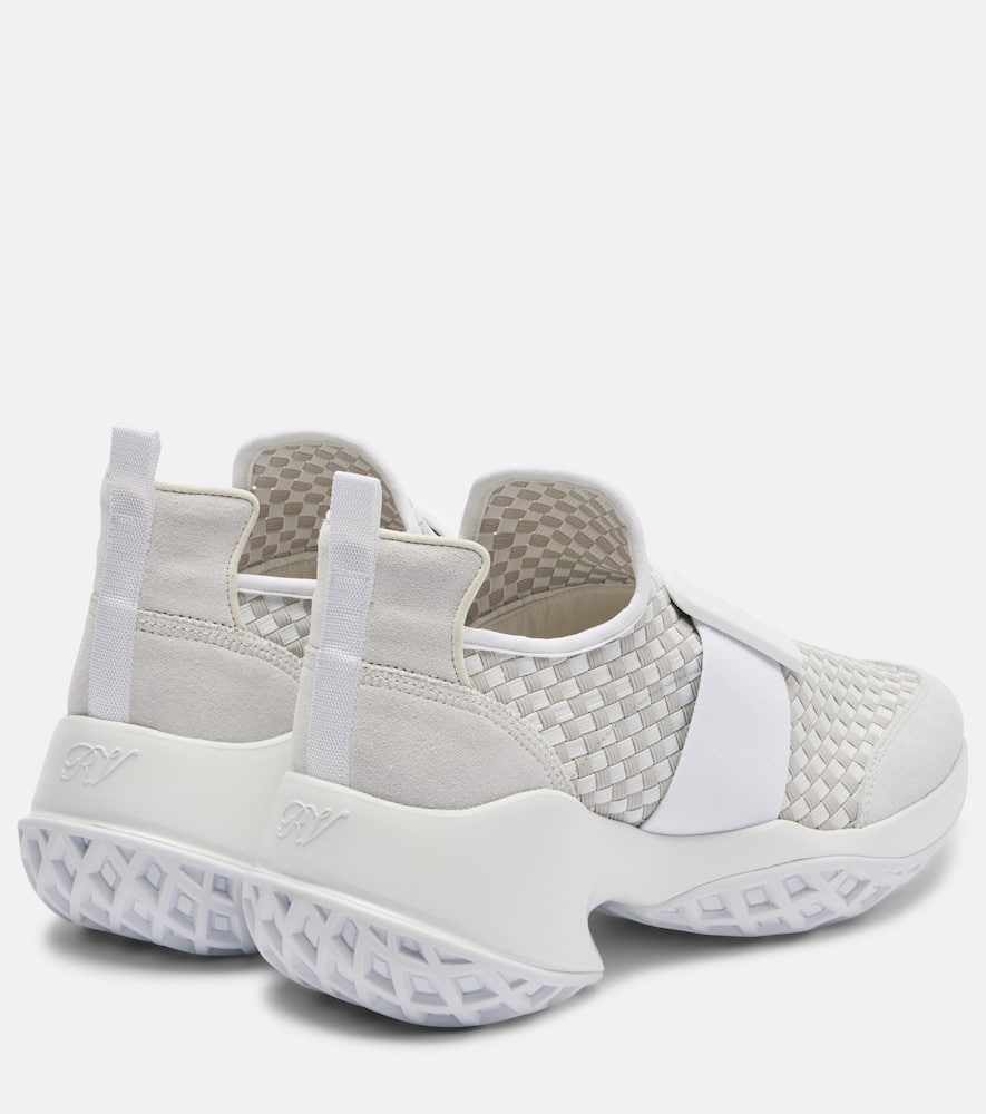 Roger Vivier Viv' Run Woven Sneakers In White