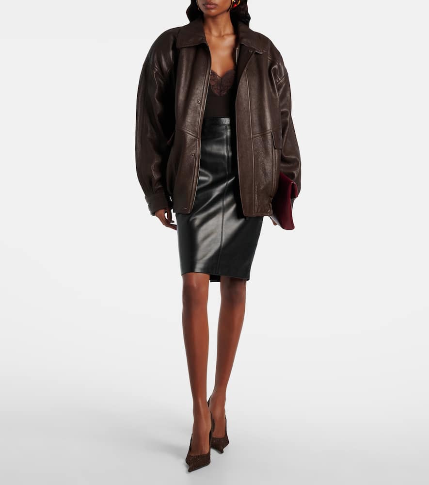 Saint Laurent Thierry 95 Lace Pumps In Brown