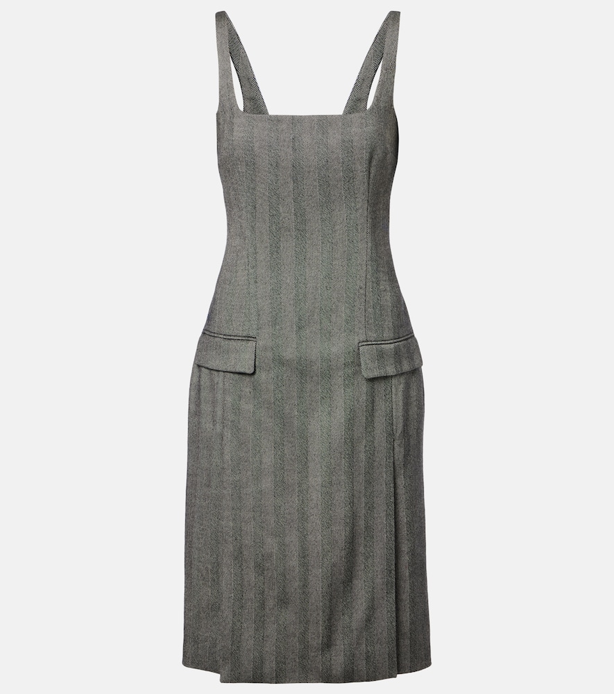 FERRAGAMO Ferragamo Chevron wool-blend midi dress　フェラガモ シェブロン ウールブレンド ミディドレス