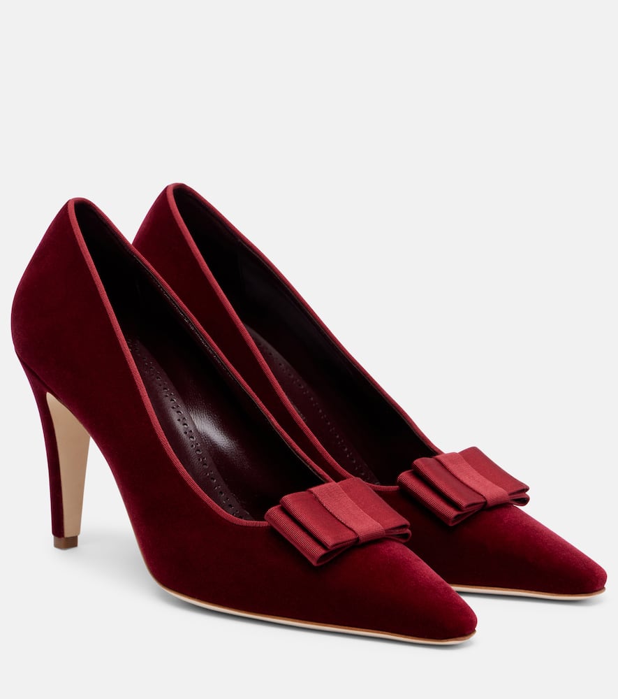 Manolo Blahnik 50mm Buckle-detail Heeled Pumps In Red