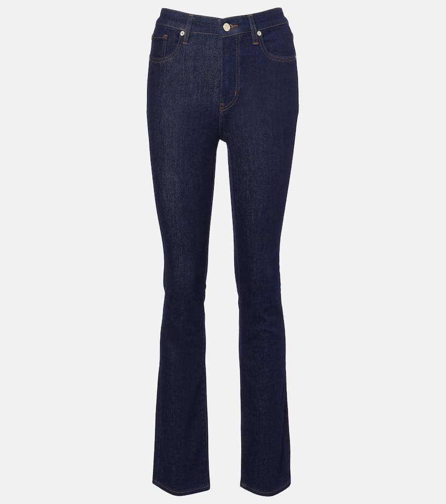 Frame Pencil High-rise Slim Jeans In Blue