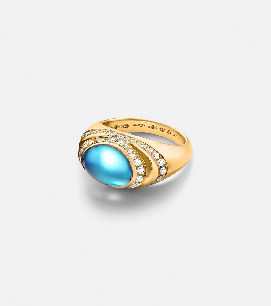 Bvlgari Bague Bvlgari Cabochon en or 18 ct topaze et diamants 13000 €