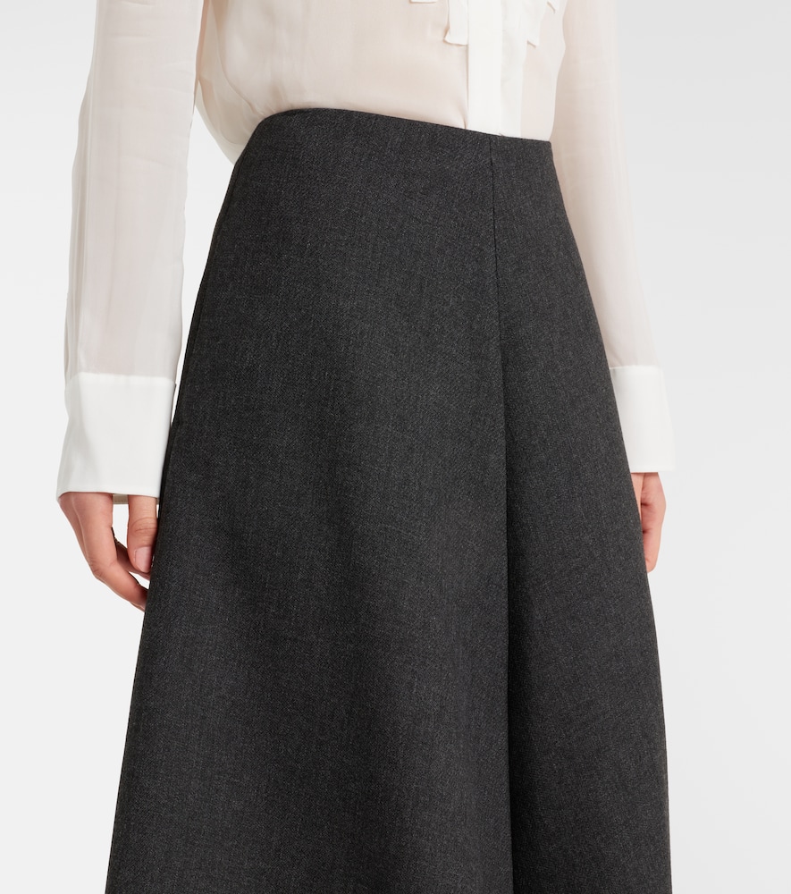 Dorothee Schumacher Layered Coolness High-rise Midi Skirt In Gray