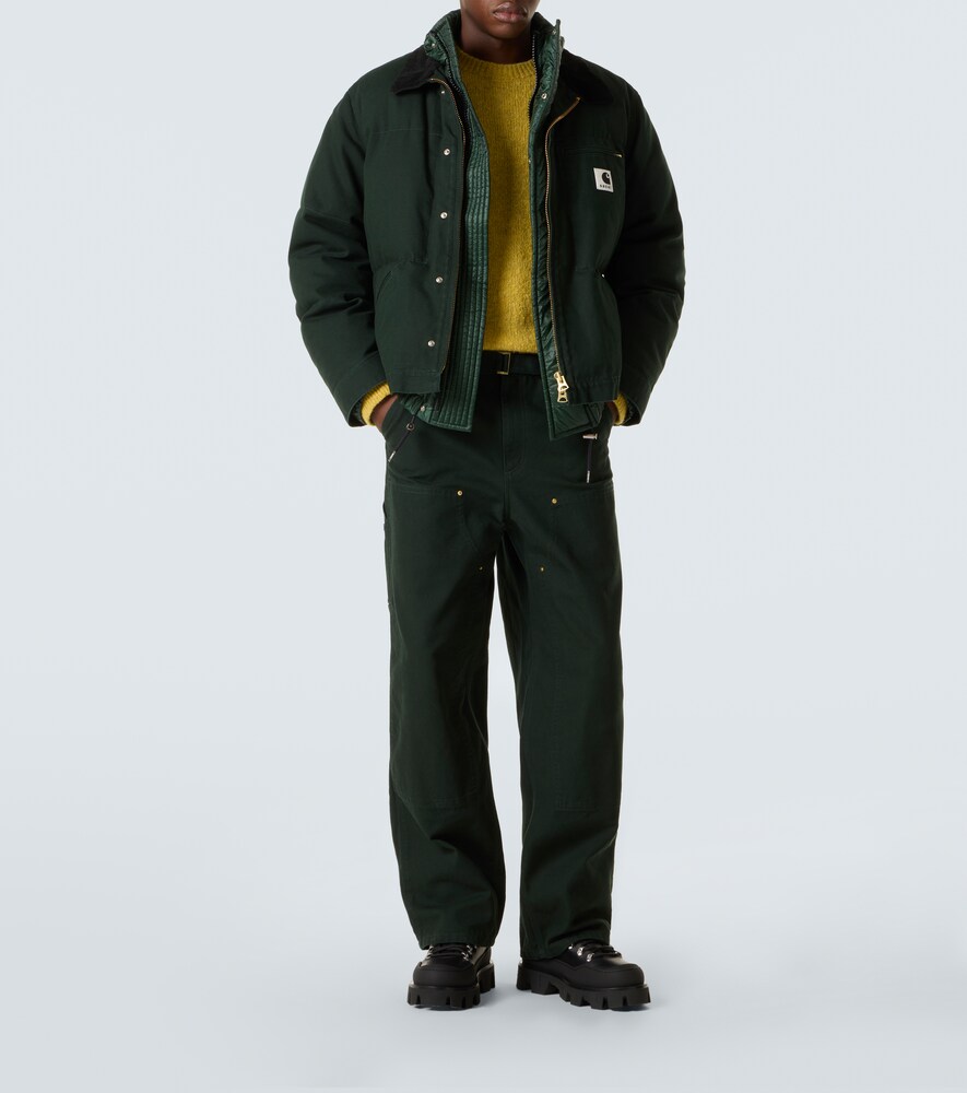 Sacai x Carhatt belted cotton straight pants