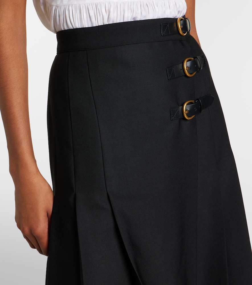  Chloe Chloe Pleated Virgin Wool Midi Skirt 