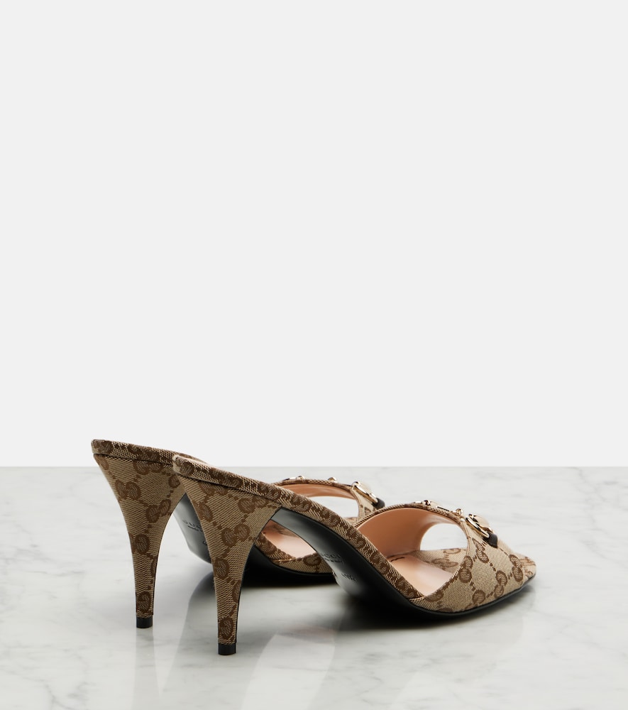  Gucci Gucci Erin Horsebit Gg Canvas Mules 