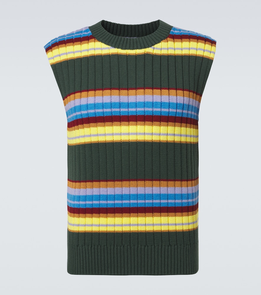 Dries Van Noten Dries Van Noten Striped cotton and wool sweater vest　Dries Van Noten ストライプ コットン＆ウール セーター ベスト