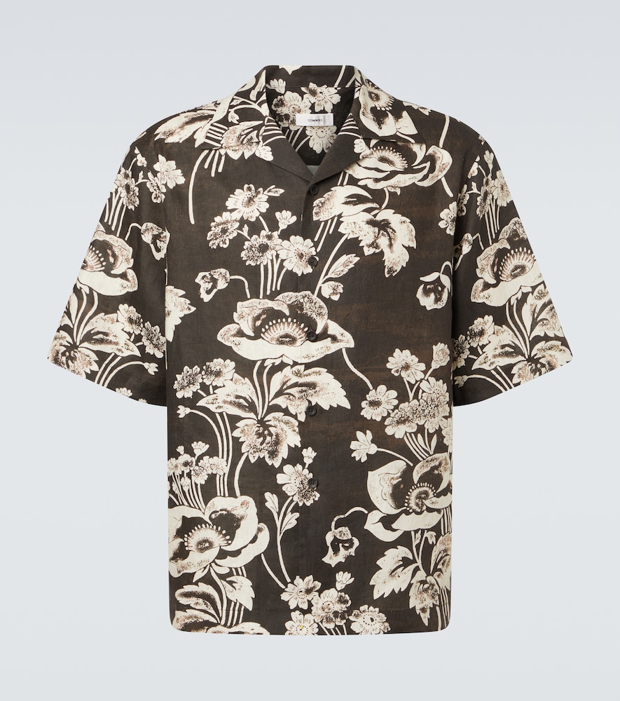 Commas Floral Linen Bowling Shirt