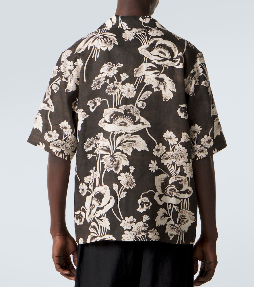  Commas Commas Floral Linen Bowling Shirt 