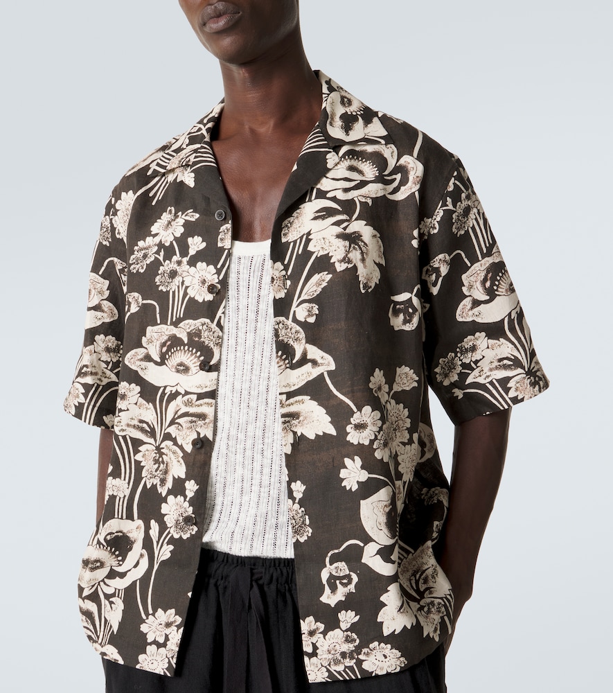  Commas Commas Floral Linen Bowling Shirt 