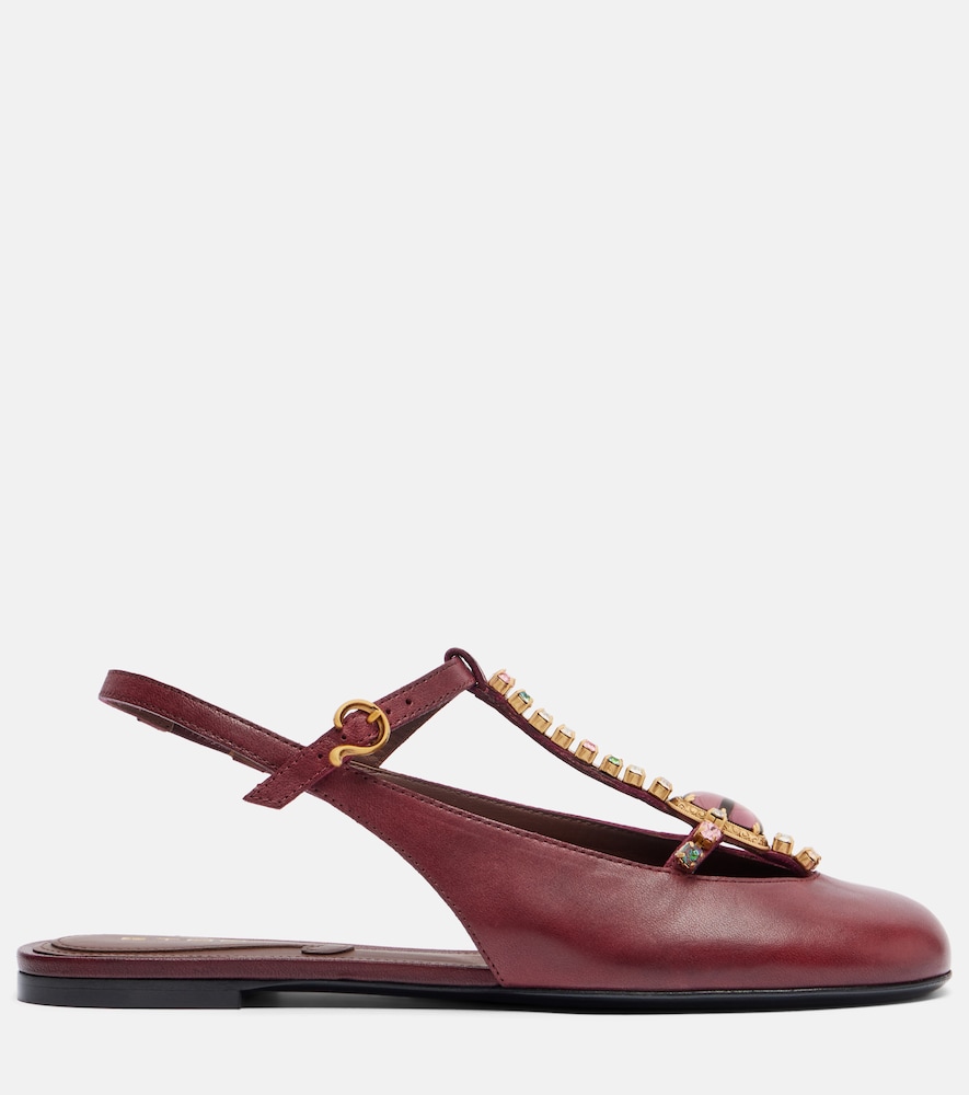  Etro Etro Embellished Leather Slingback Flats 