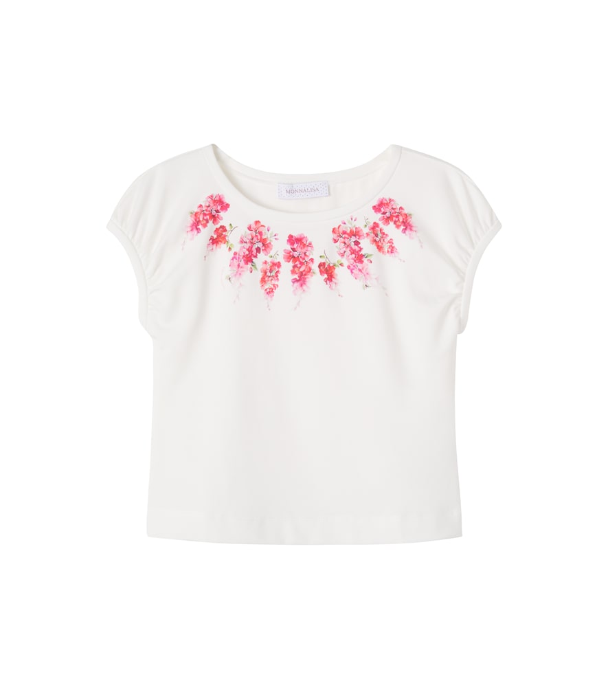 Monnalisa White Floral Jersey Top Y Size 6 - Mytheresa