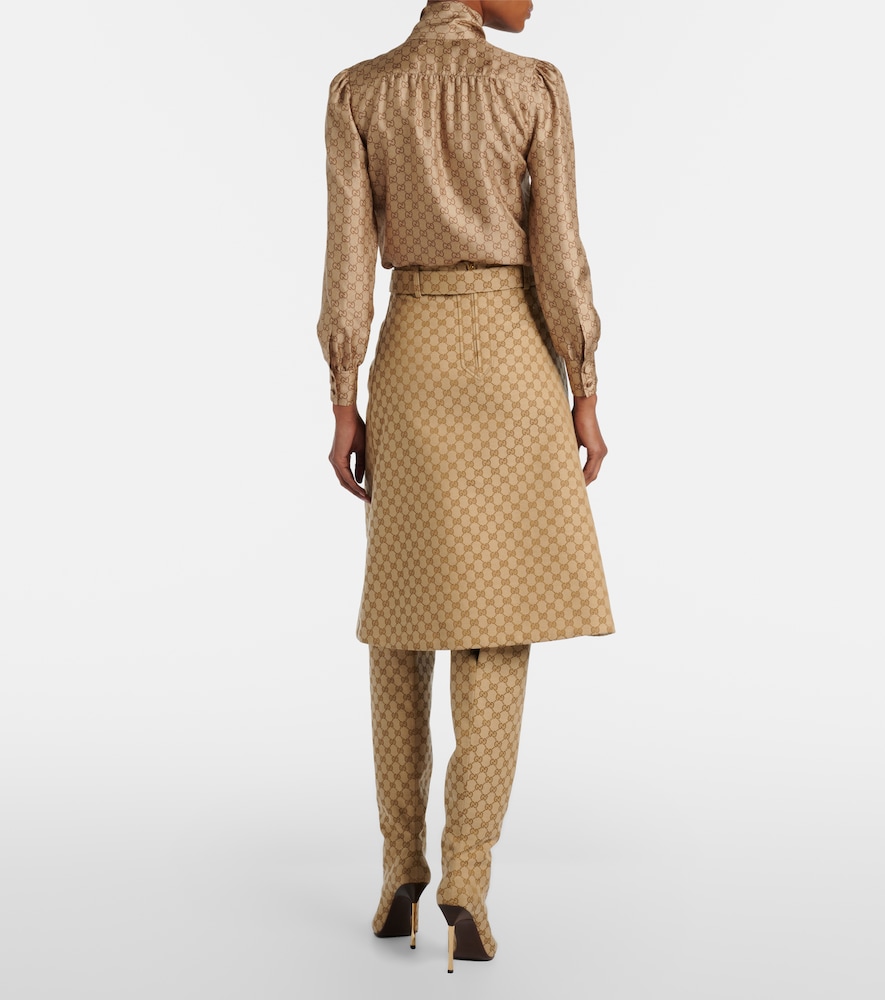  Gucci Gucci Gg Canvas Midi Skirt 