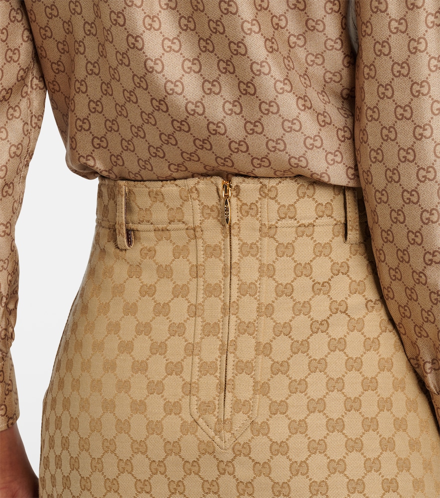  Gucci Gucci Gg Canvas Midi Skirt 
