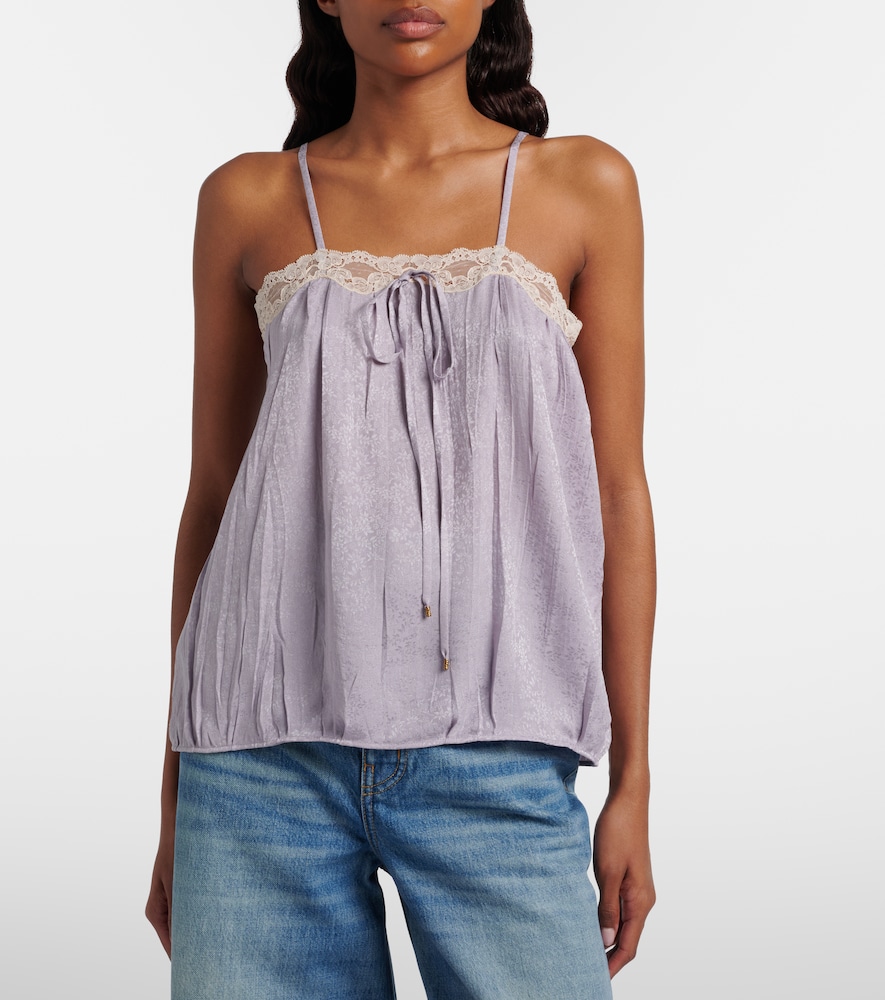  Chloe Chloe Lace-trimmed Silk Top 