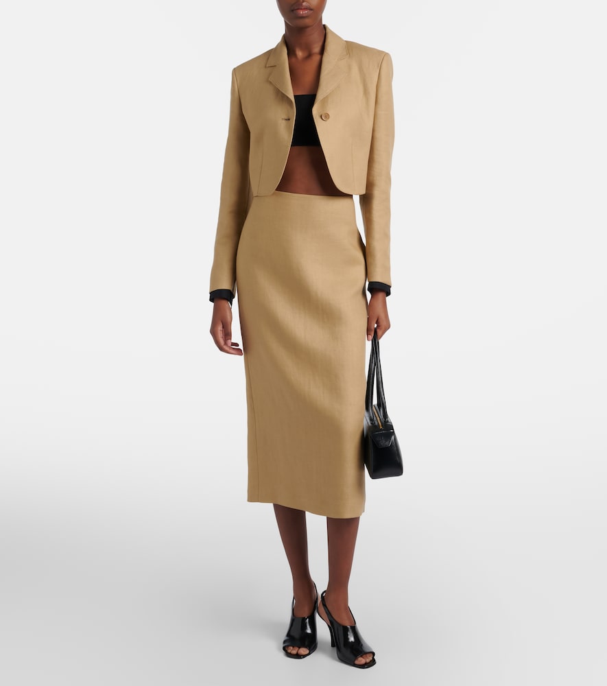 Max Mara Buono cropped linen blazer