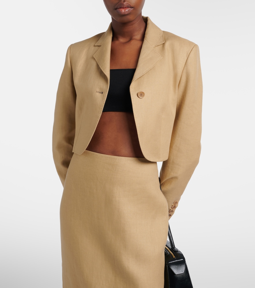  Max Mara Max Mara Buono Cropped Linen Blazer 
