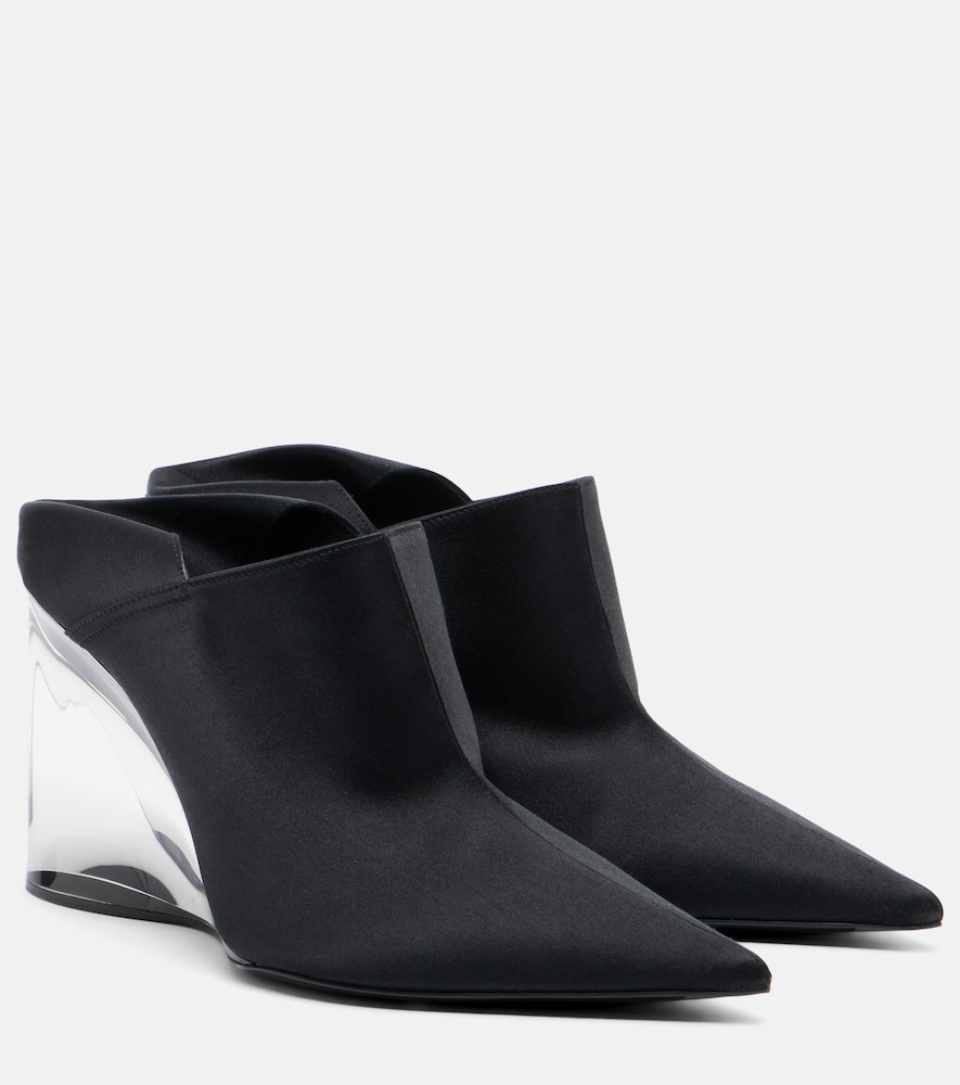 Alaia Alaïa Invisible convertible satin wedge mules