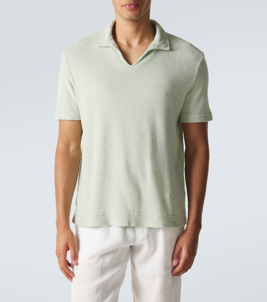  Thom Sweeney Thom Sweeney Cotton Terry Polo Shirt 