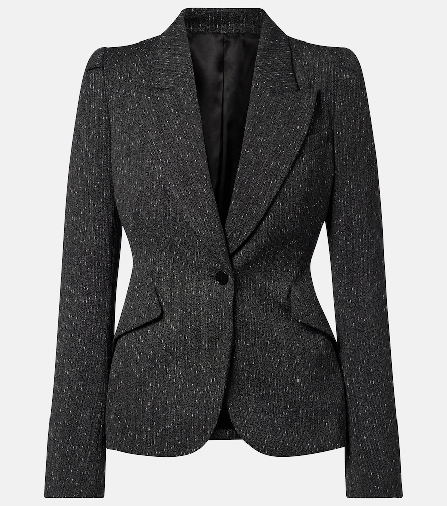 Mcqueen Women's Grey Single-Breasted Blazer UK Size 10 - Mytheresa