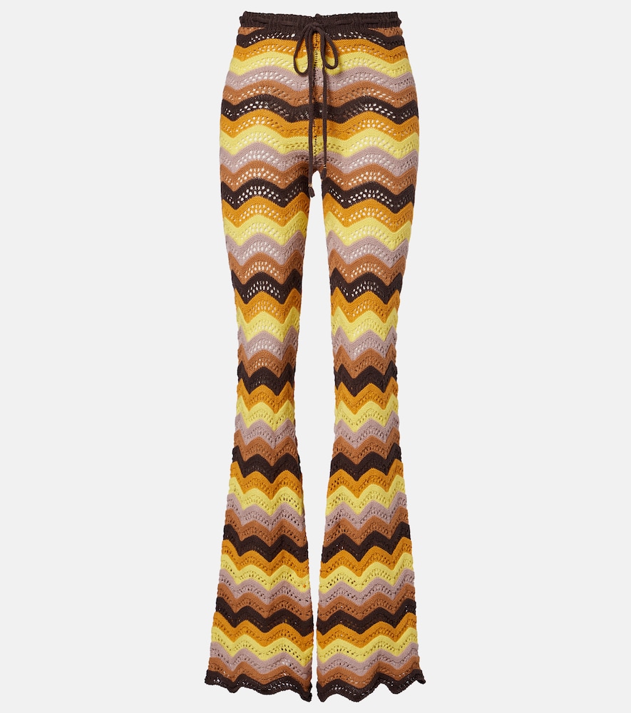 Pantaloni Kim a gamba larga in misto cotone