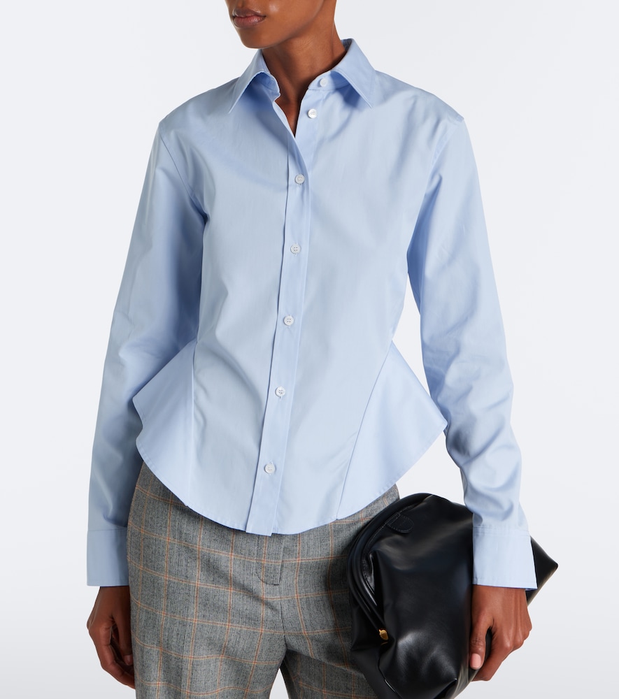 Peplum Cotton Poplin Shirt