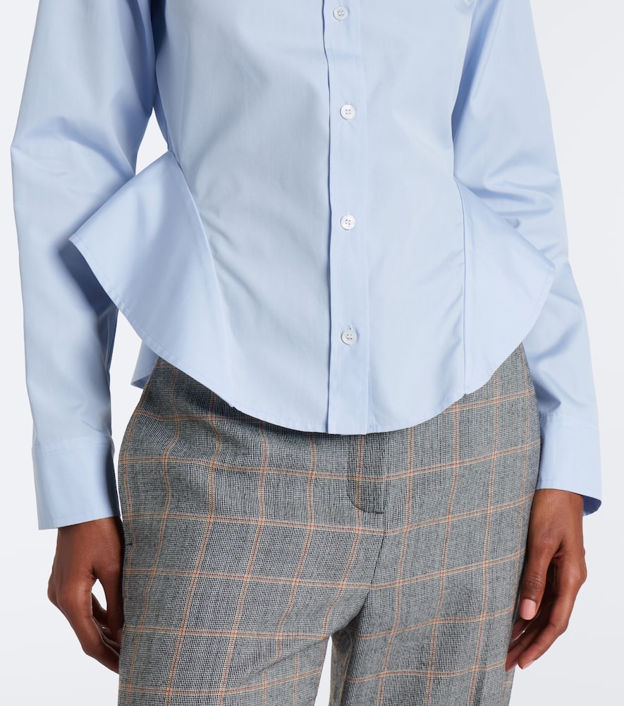 Peplum Cotton Poplin Shirt