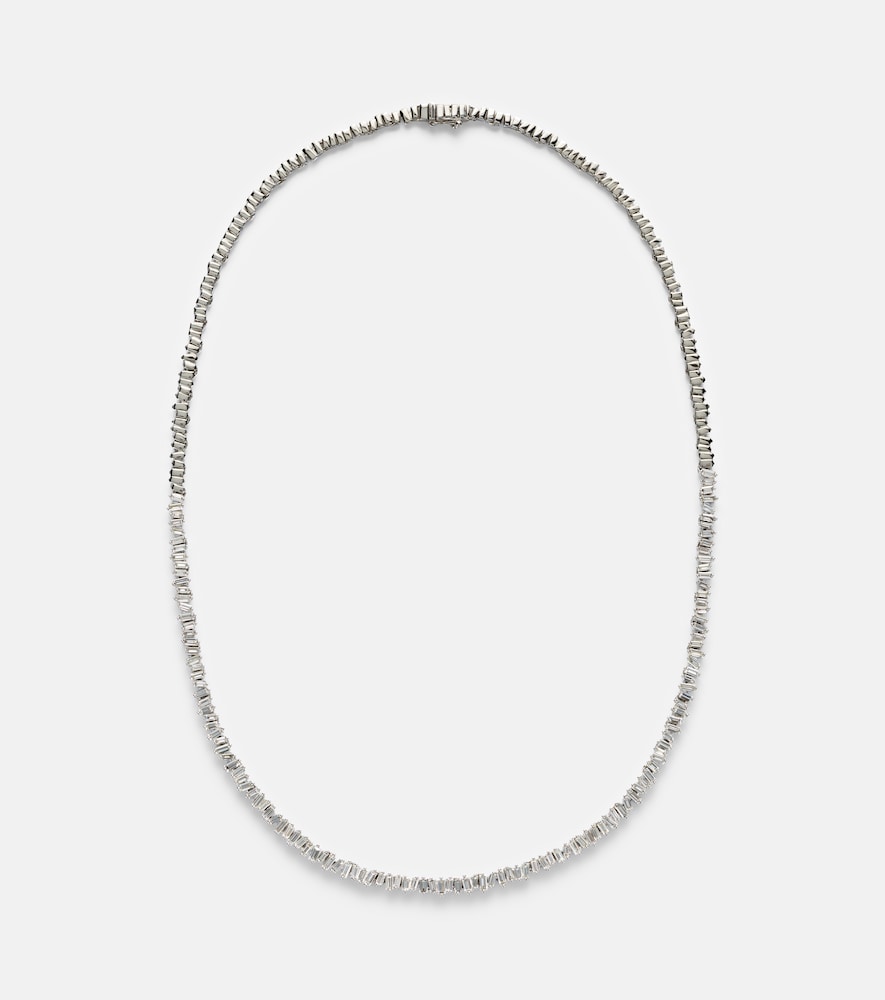 Suzanne Kalan Mini 18kt white gold necklace with diamonds