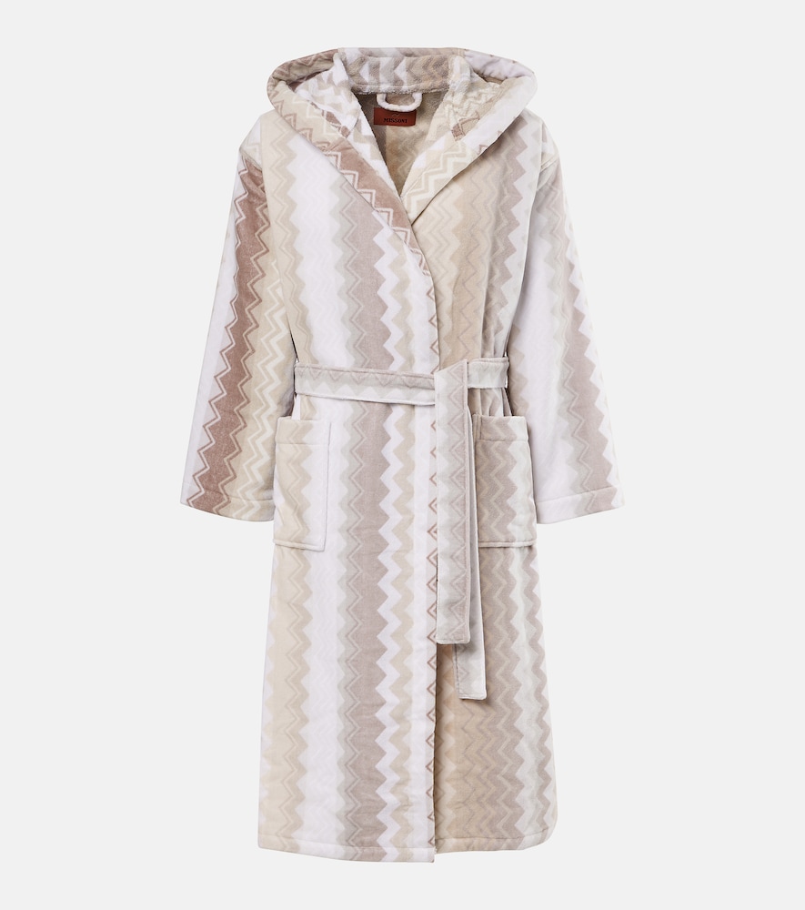 Missoni Unisex Beige Giacomo Zigzag Cotton Terry Bathrobe - Mytheresa