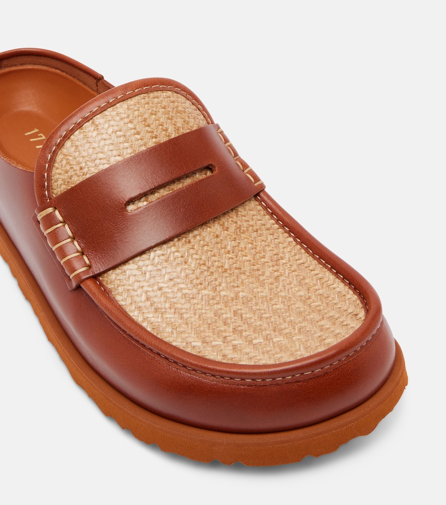 1774 Naples Leather-Trimmed Woven Mules