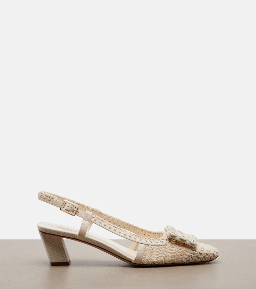  Roger Vivier Roger Vivier Slingback-pumps Belle Vivier Aus Häkelstrick 