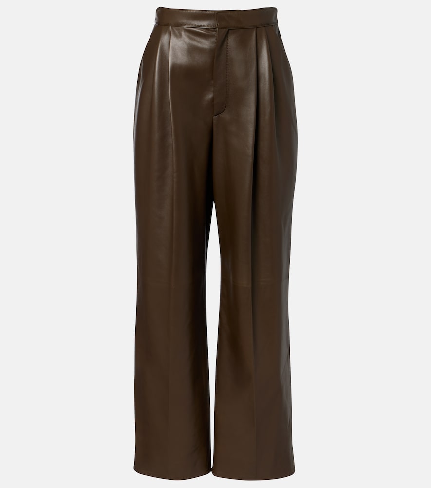 Pantaloni regular in pelle