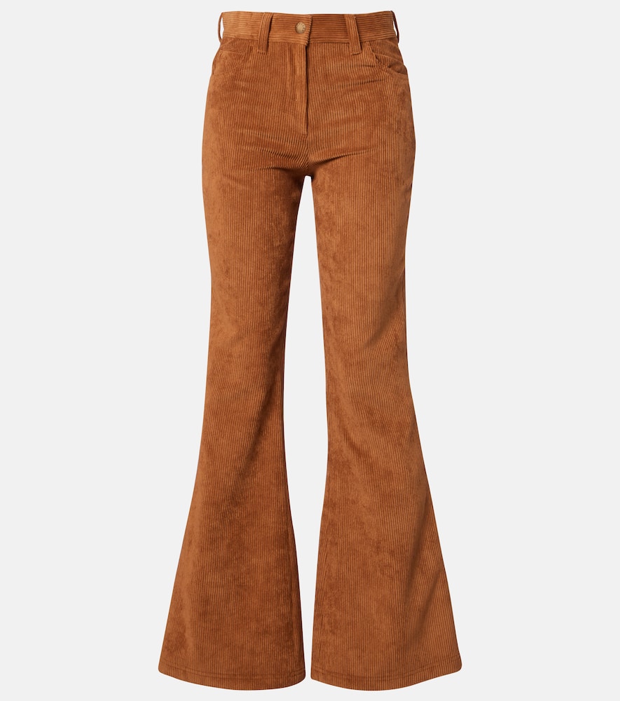 Moncler Donna Pantaloni Flared In Velluto A Coste Marrone It Taglia 46- Mytheresa