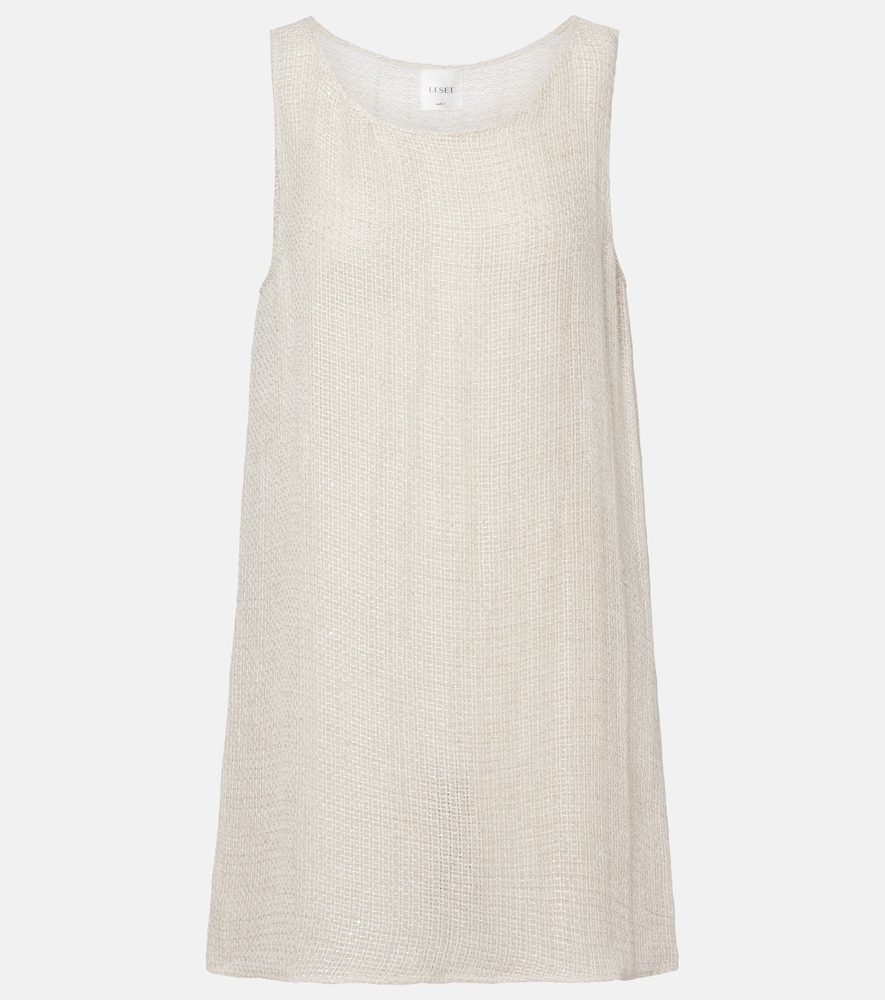 Leset Stella sequined linen-blend minidress