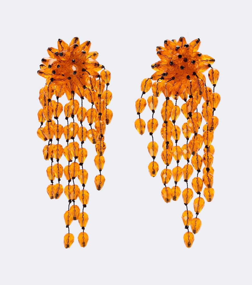 Isabel Marant Women's Orange Hanabi Beaded Clip-On Earrings - Mytheresa
