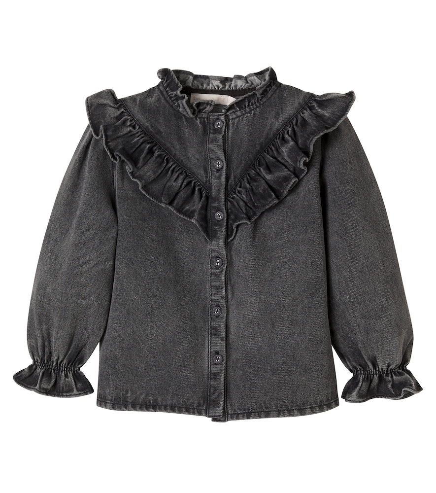 Camicia Roby in denim con volant