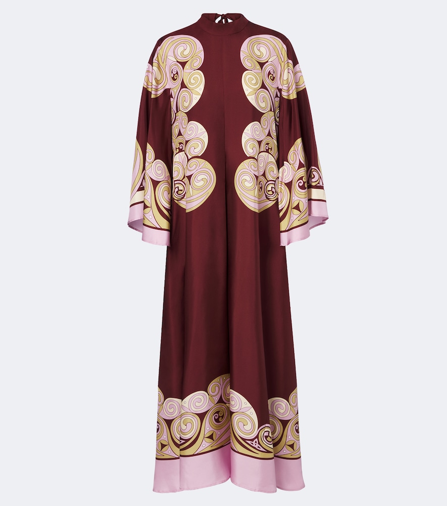 Maxikleid Kells Swirl aus Seidensatin