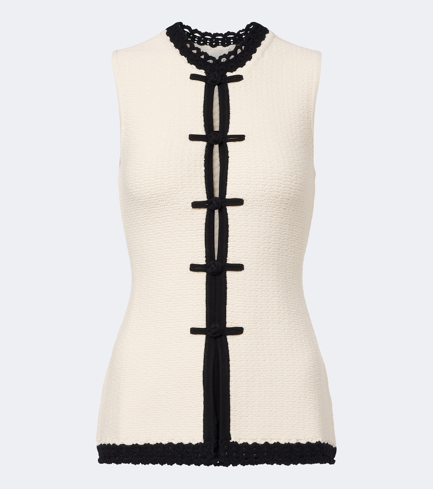 Posse Hattie Crochet-trimmed Top In White