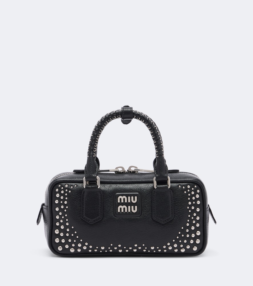 Verzierte Henkeltasche Arcadie aus Leder