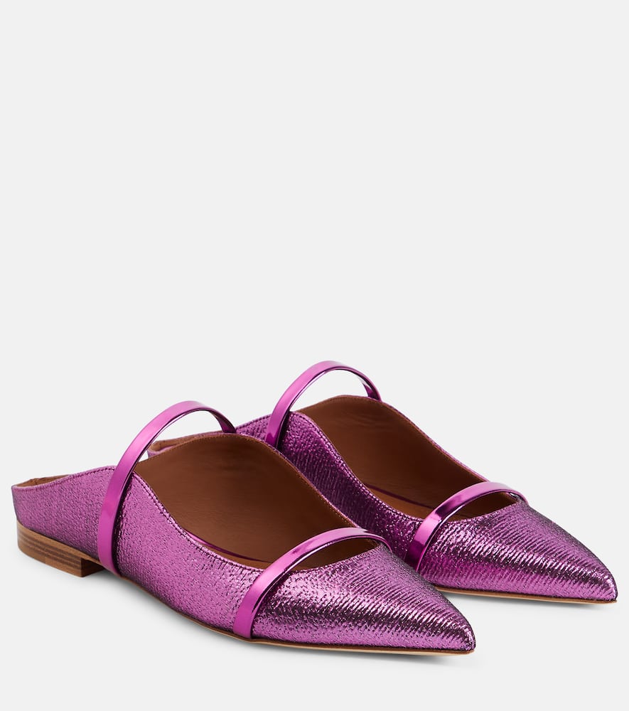 Malone Souliers Maureen Lurex Slippers In Purple