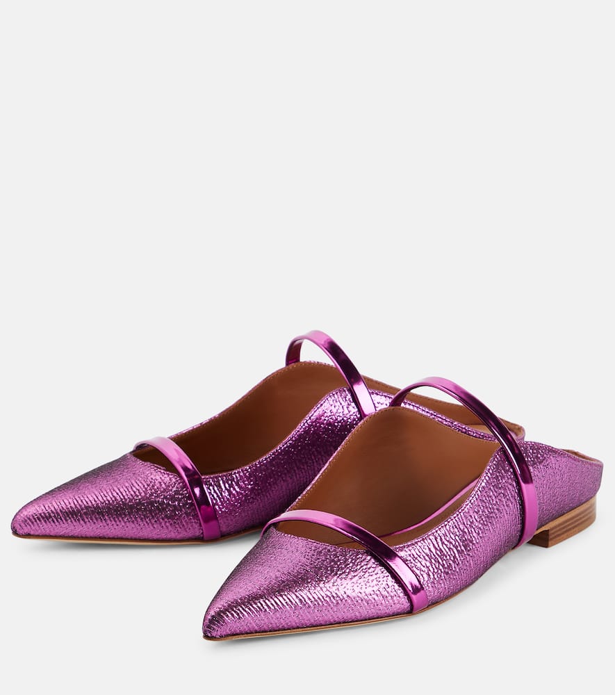 Shop Malone Souliers Maureen Lurex Slippers In Purple