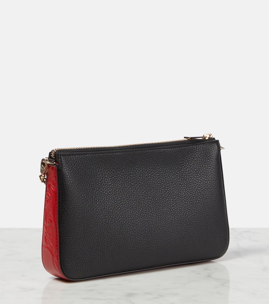 Shop Christian Louboutin Loubila Leather Clutch In Black/loubi/black