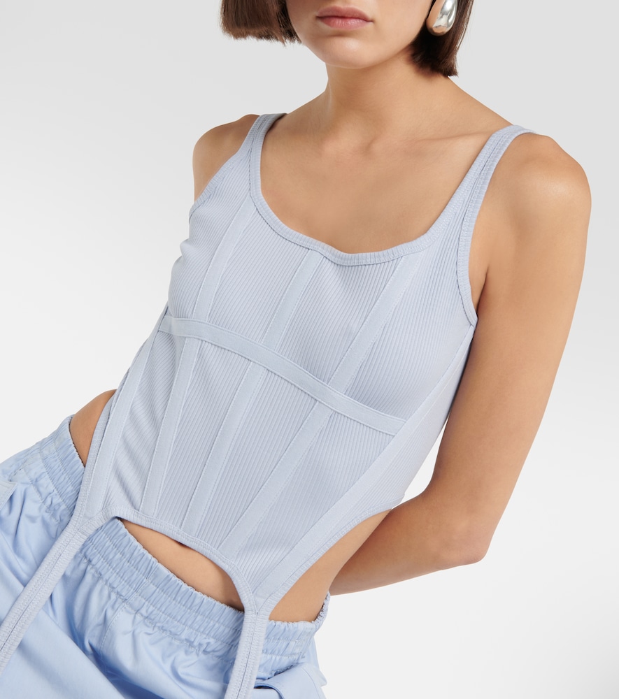  Dion Lee Dion Lee Bustier En Jersey De Algodón 