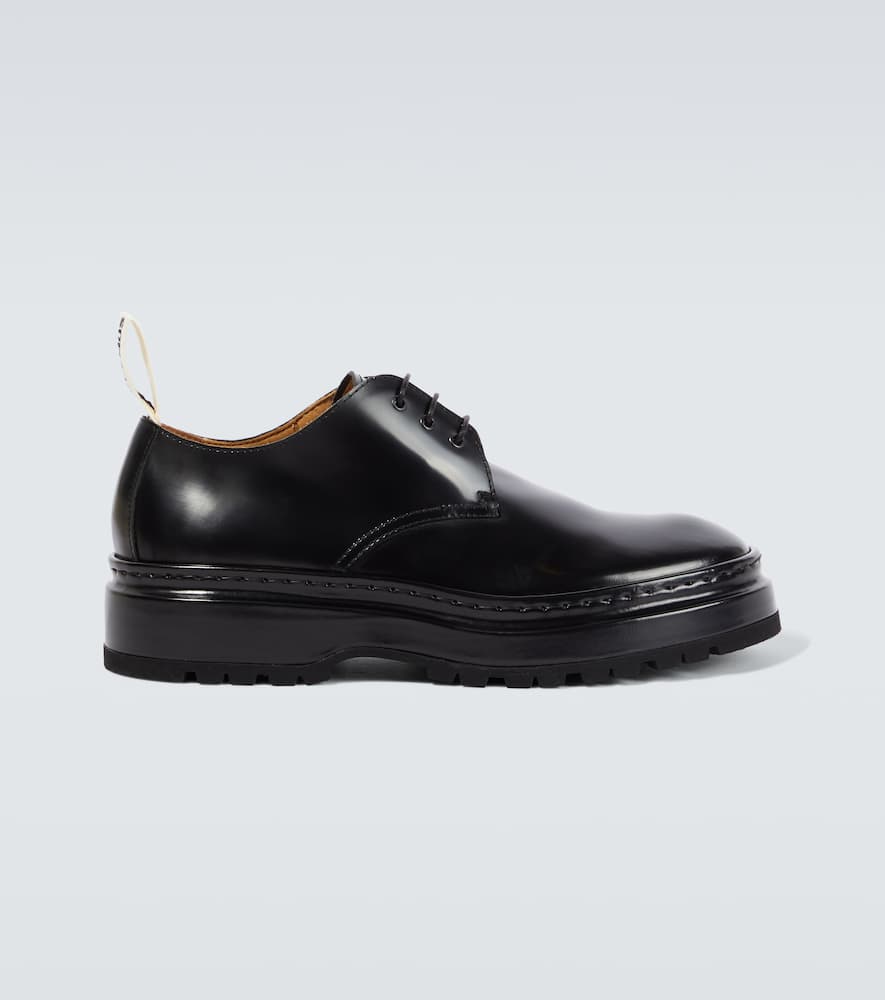 Jacquemus Pavane Patent-leather Derby Shoes In Black