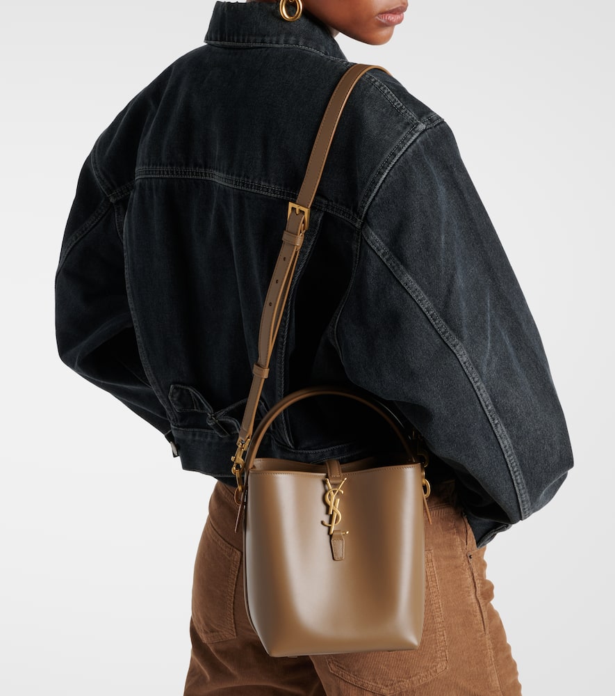 Saint Laurent Le 37 Small Leather Bucket Bag In Brown