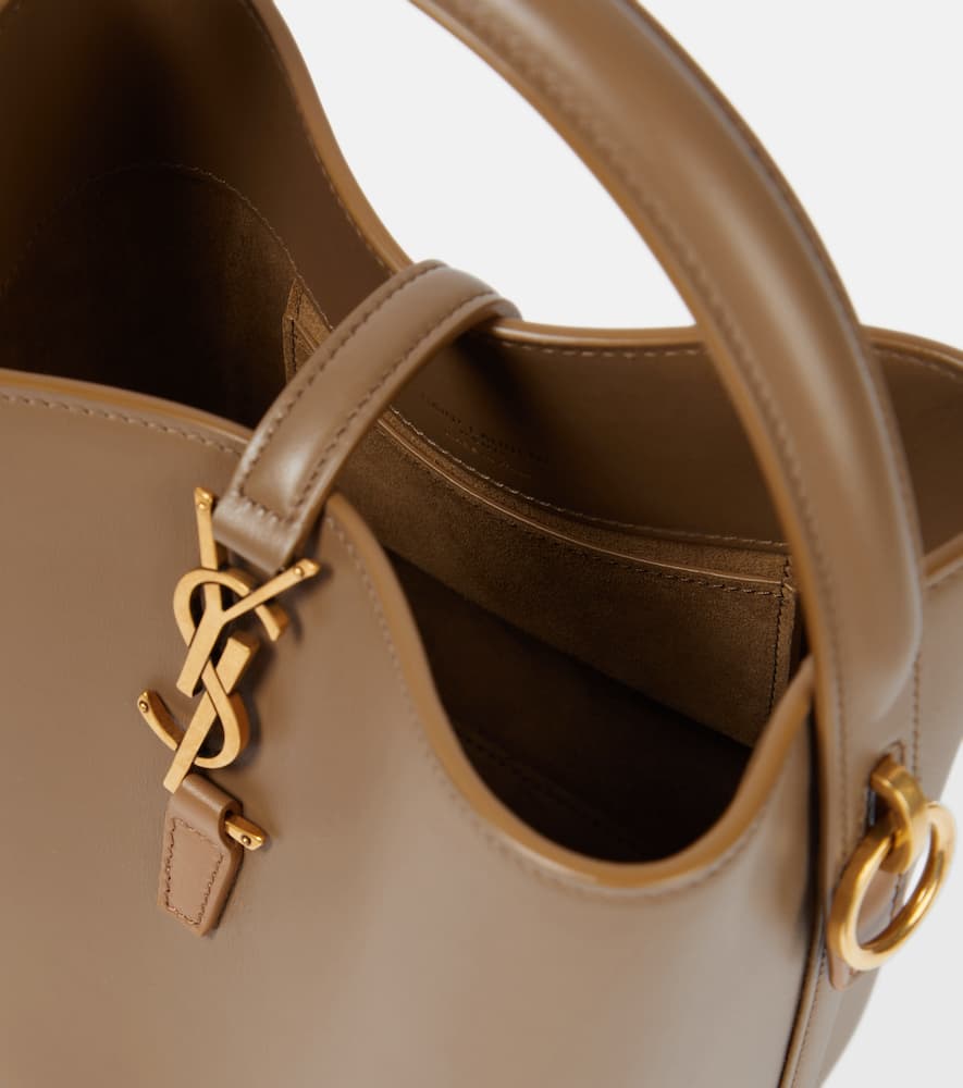 Shop Saint Laurent Le 37 Small Leather Bucket Bag In Brown