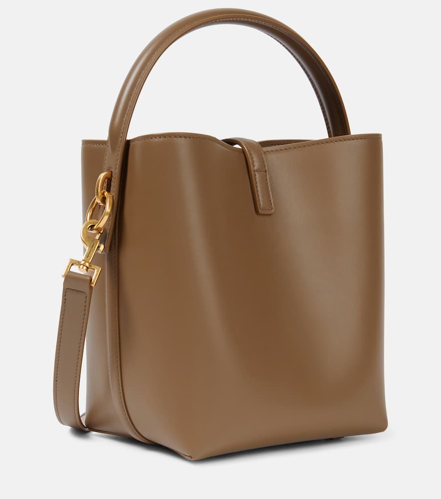 Shop Saint Laurent Le 37 Small Leather Bucket Bag In Brown