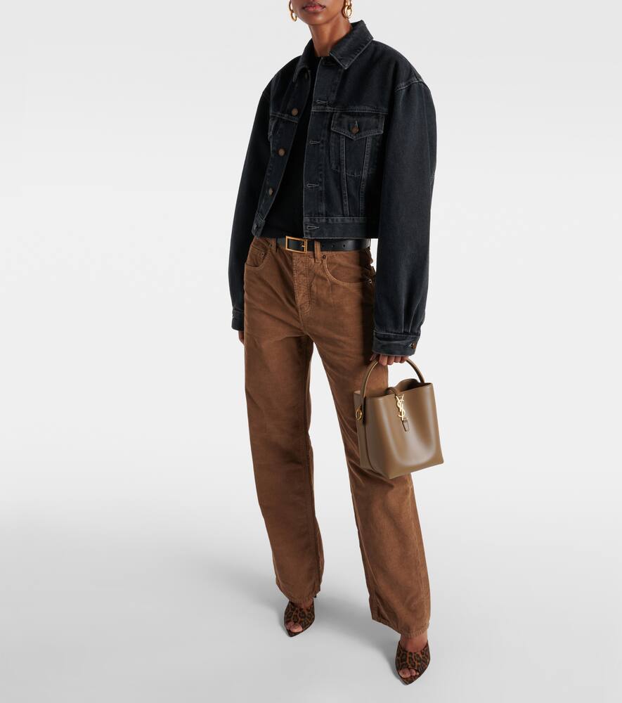 Saint Laurent Le 37 Small Leather Bucket Bag In Brown