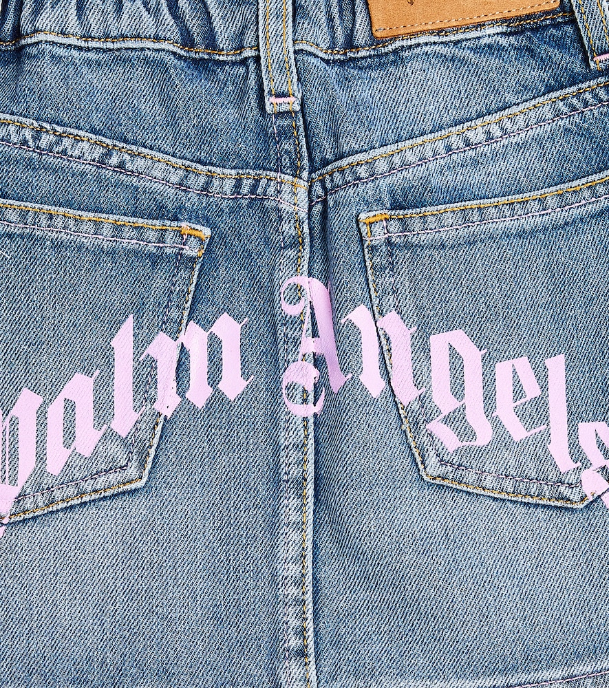  Palm Angels Kids Palm Angels Kids Logo Denim Skirt 